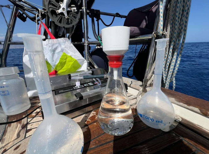 Filtration der Wasserprobe
